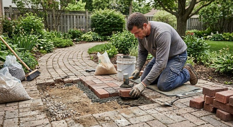 Brick Hardscape Repair in Covington, GA
