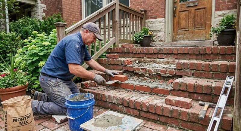 Brick Stoop Repair in Covington, GA