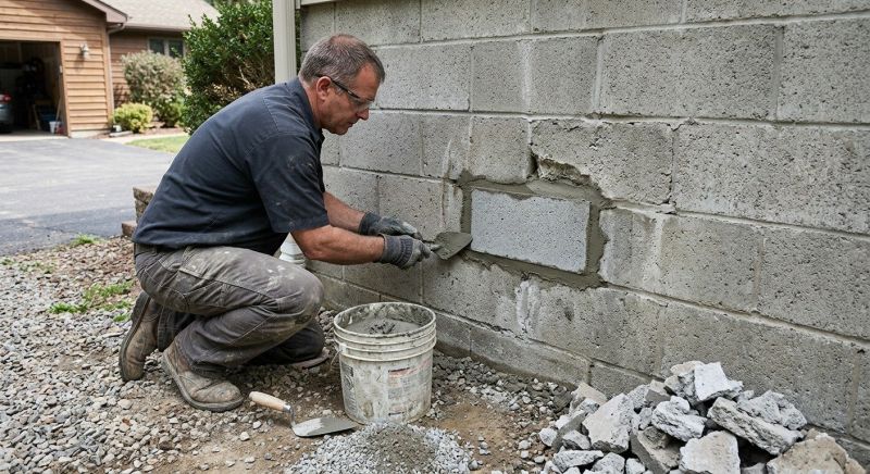 Cinder Block Wall Repair in Mcdonough, GA