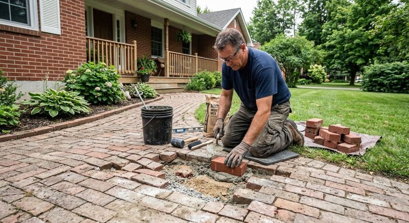 Entryway Brick Repair in Covington, GA