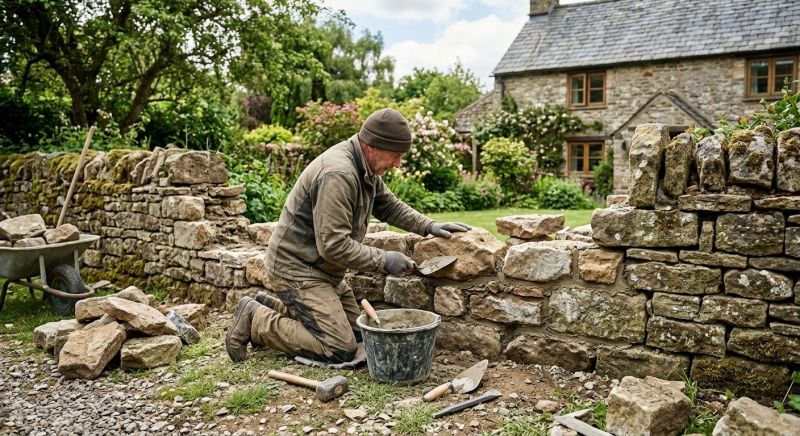 Stone Wall Repair in Monroe, GA
